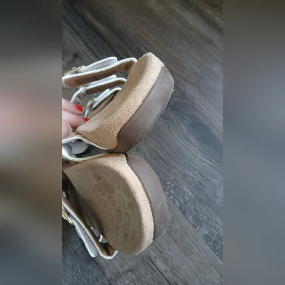 Vionic White Patent Leather Misa slide sandals adjustable straps Size 8 - Picture 3 of 6